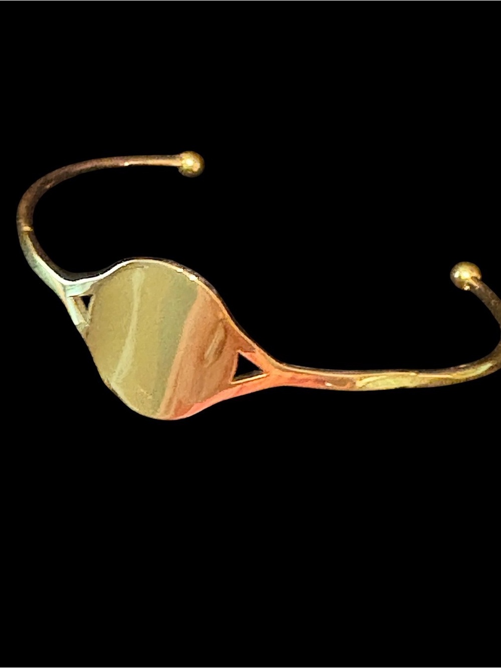 Plunder Polished Golf-tone Signet Bangle